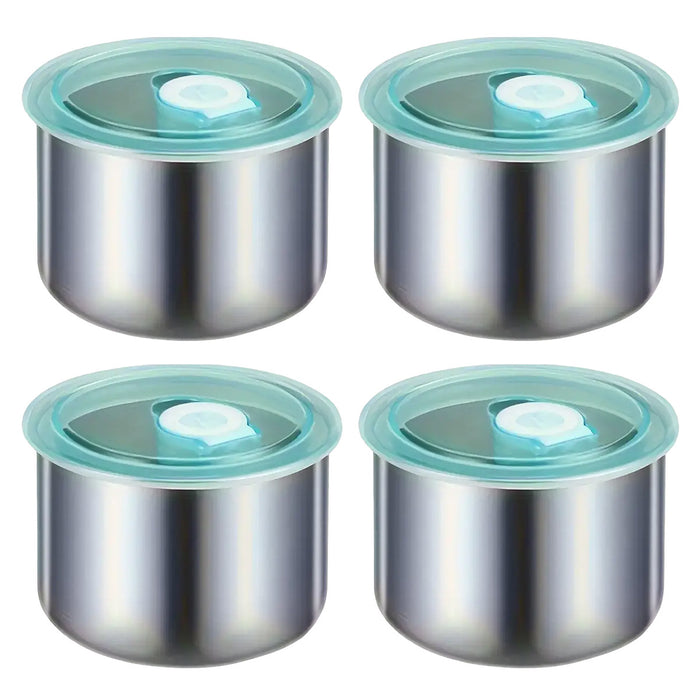 4 Pcs Stainless Steel Food Containers Set for Fridge and Picnic