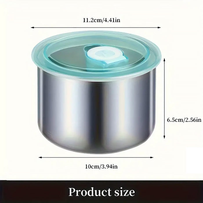 4 Pcs Stainless Steel Food Containers Set for Fridge and Picnic