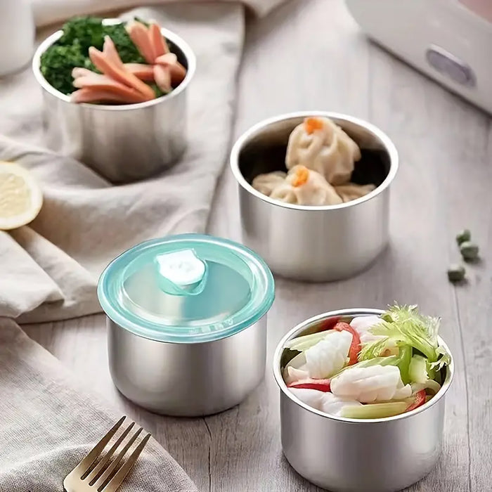 4 Pcs Stainless Steel Food Containers Set for Fridge and Picnic