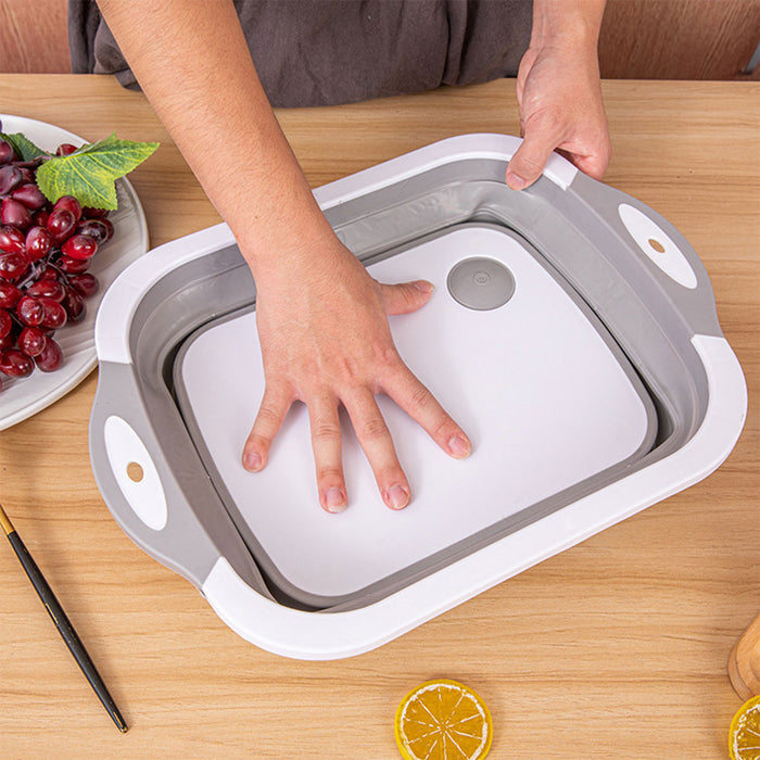 Foldable Sink Cutting Board with Draining Basket 42cm