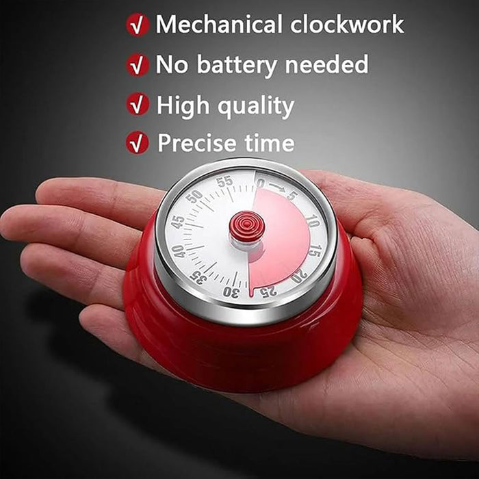 Stainless Steel Magnetic Mechanical Kitchen Countdown Timer