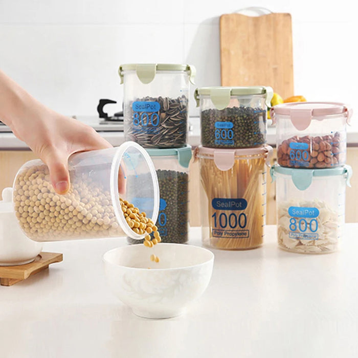 9 Pcs Airtight Food Storage Jars with Snap-Seal Lids