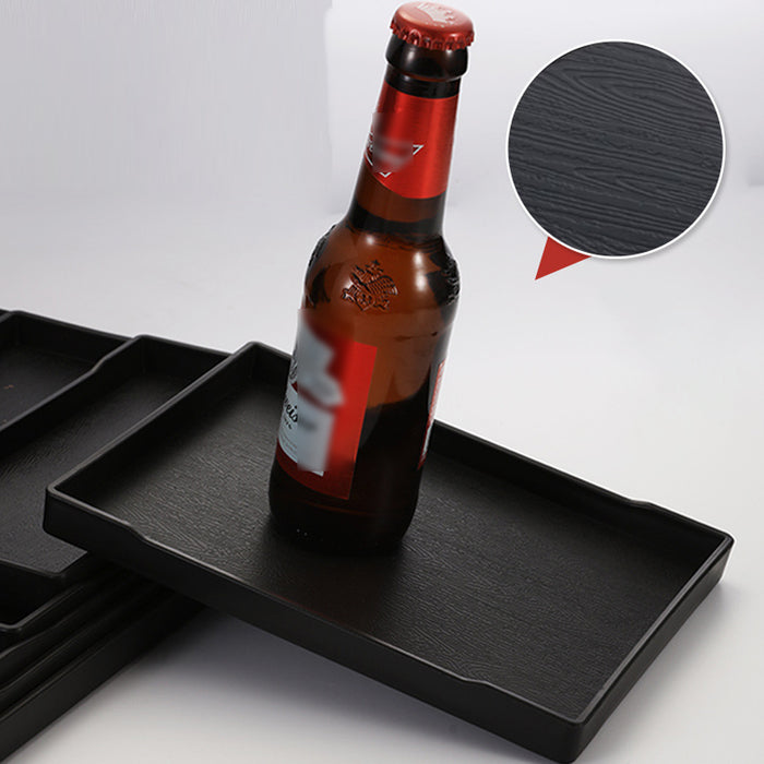 12 Pcs Rectangular PP Plastic Serving Tray with Non-Slip Surface 24 x 18 cm
