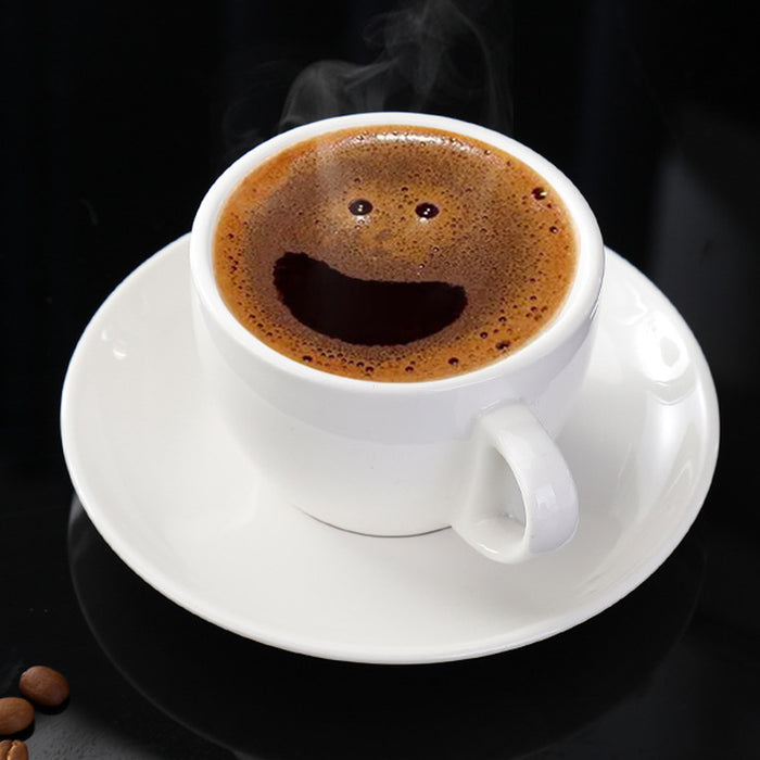 6PCS Apricot Ceramic Coffee Cup and Saucer Set for Tea and Coffee