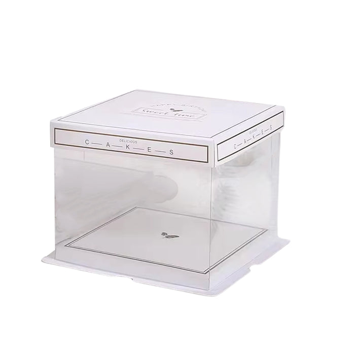 10 Pcs Clear PET Cake Box with Transparent Window Food Safe