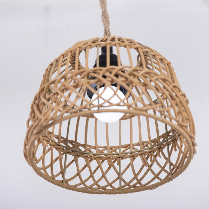 Woven Plastic Chandelier Lampshade Yellow Zen Vintage Dome