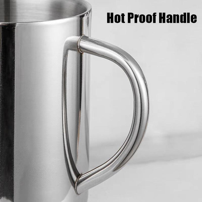 2Pcs Stainless Steel Coffee Mugs Double Wall Insulated 380ml