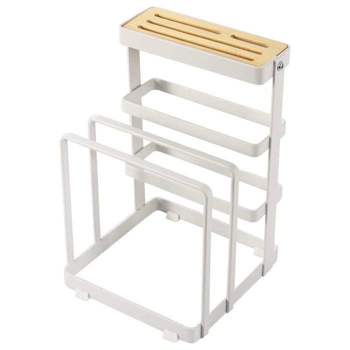 Kitchen Storage Rack Iron Bamboo Multi Slot Holder 21.4cm