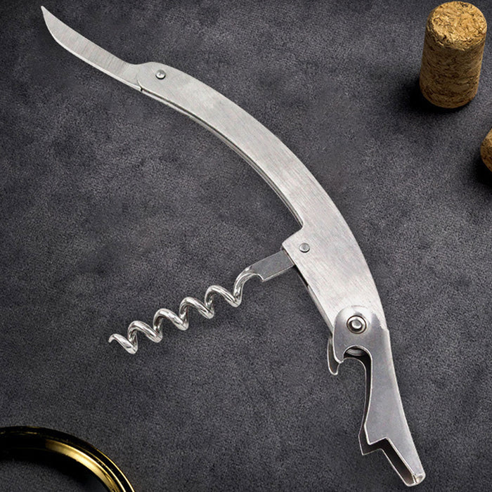 3 Pcs Seahorse Bottle Opener Stainless Steel Foldable Corkscrew