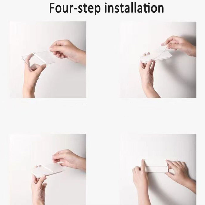 2PCS Wall Mounted Storage Rack Set Self Adhesive White