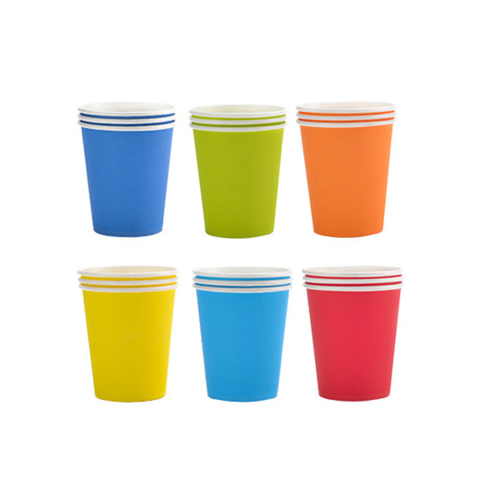 300PCS Paper Cups Food-Grade 6 Colours for Party Hot & Cold Drinks