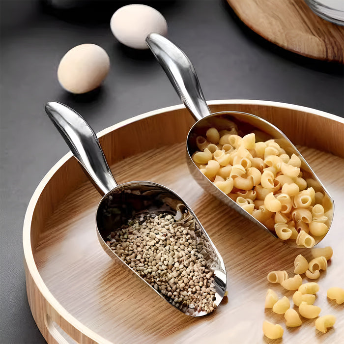 4 Sizes Cast Aluminum Scoop Silver for Ice Flour Rice