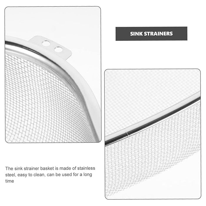 Stainless Steel Triangle Sink Drain Basket Fine Mesh With Suction Cup