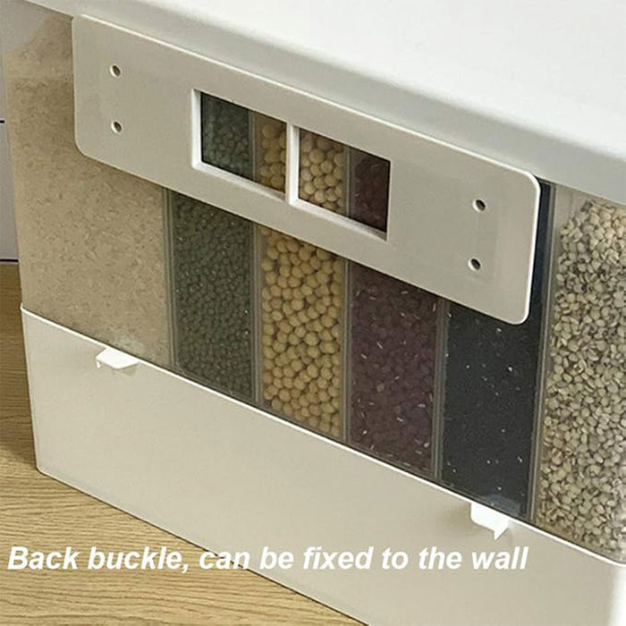 Wall Mounted Automatic Rice Dispenser With Compartments