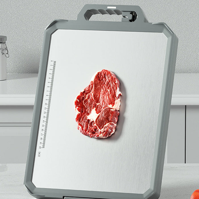 Stainless Steel Double Sided Cutting Board With Ruler