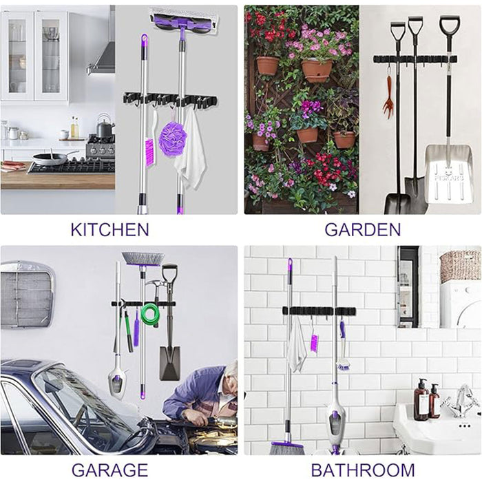 Punch Free Wall Mounted Mop Rack SUS304 Stainless Steel