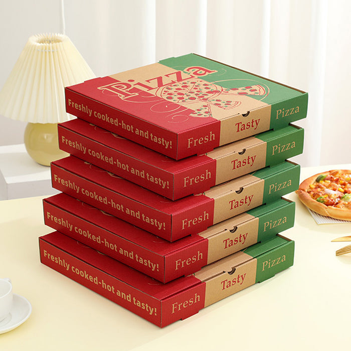 50 Pcs Pizza Packing Box with Foil Lining Recyclable Cardboard 7 to 13 inch