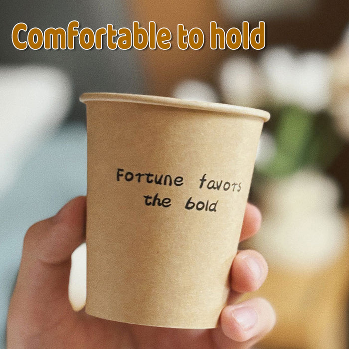 300 Pcs Kraft Paper Cups 250ml Leak Resistant Animal Print