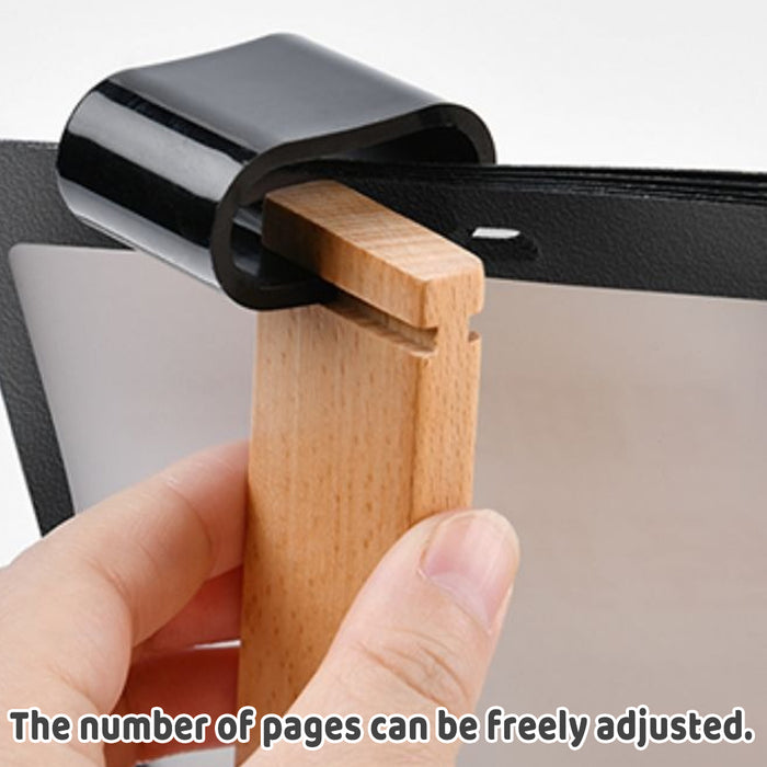 Wooden Tabletop Menu Holder Stand 20 x 10 cm with PVC Panel
