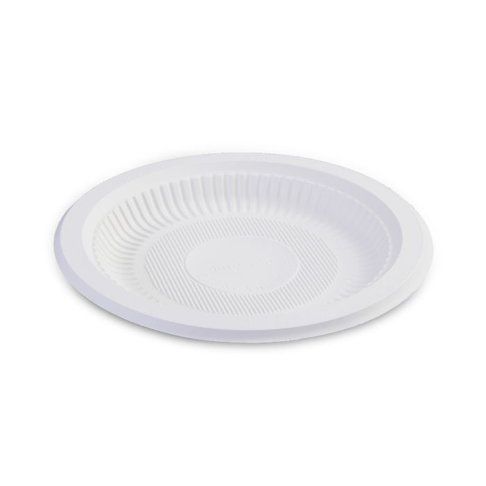 100Pcs Corn Starch Degradable Dinner Plates Eco-Friendly Disposable Tableware