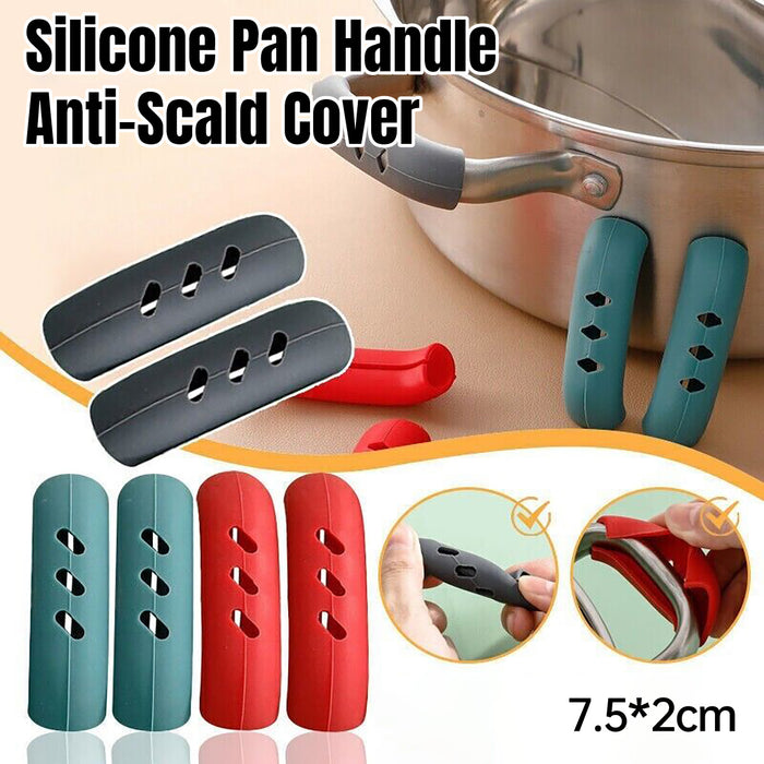 2 Pcs Silicone Pan Handle Covers Heat Resistant