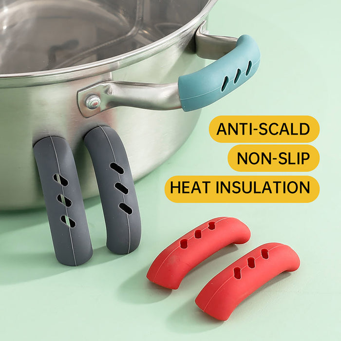 2 Pcs Silicone Pan Handle Covers Heat Resistant