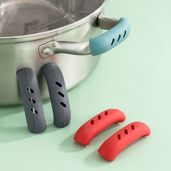2 Pcs Silicone Pan Handle Covers Heat Resistant