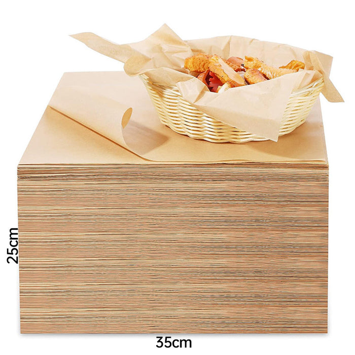 200X Wood Colour BBQ Parchment Deli Sandwich Wrap Paper Oil Paper Recycled Liner