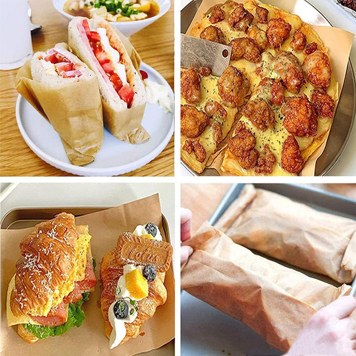 200X Wood Colour BBQ Parchment Deli Sandwich Wrap Paper Oil Paper Recycled Liner