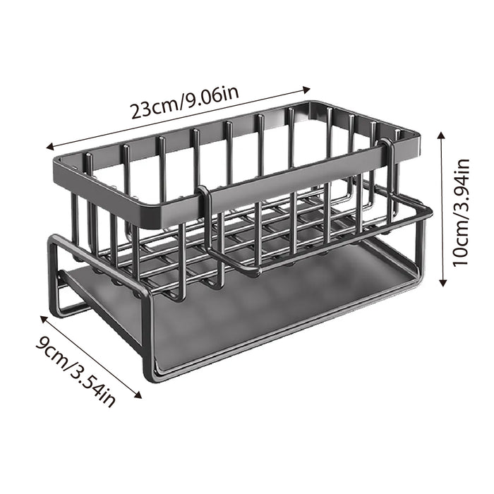 1 Piece Carbon Steel Kitchen Sink Storage Rack with Drainage