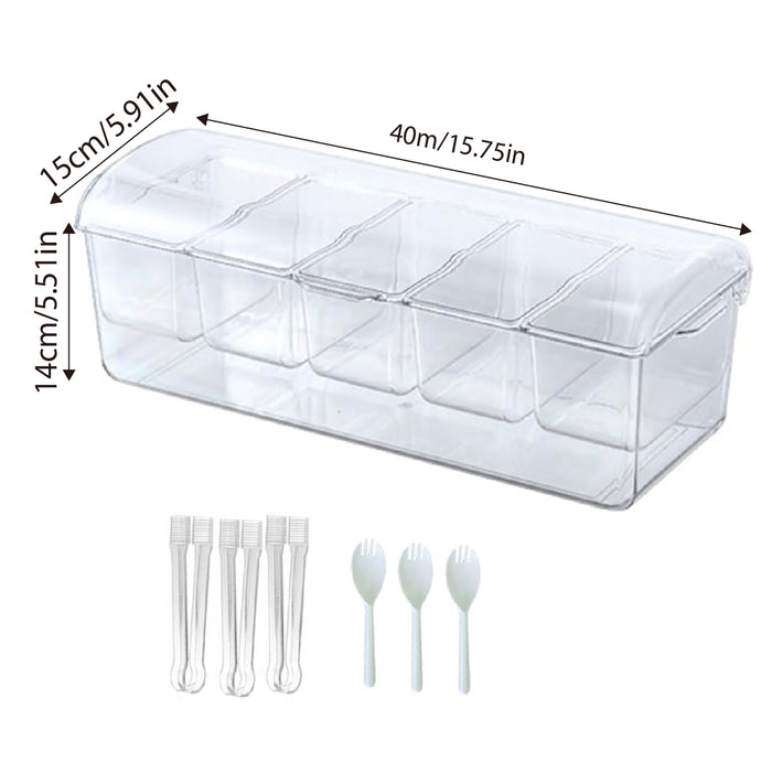 Outdoor Picnic Ice Box Split Salad Plate Clear BPA Free