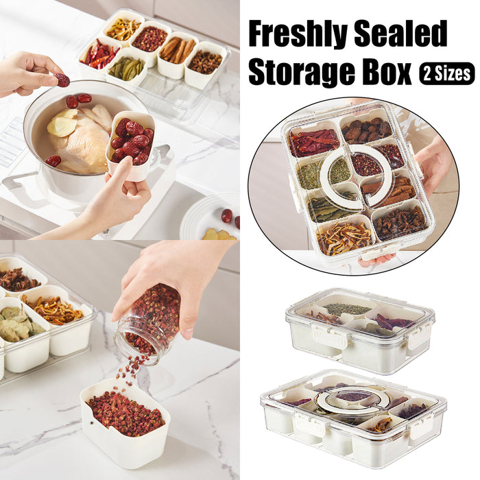 Airtight Food Grade Storage Box Multi Compartment White Clear Lid