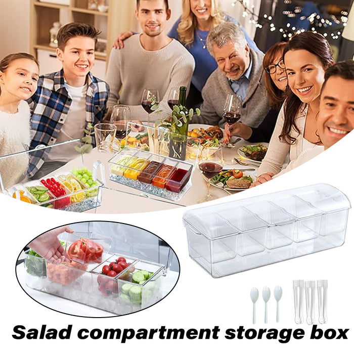 Outdoor Picnic Ice Box Split Salad Plate Clear BPA Free