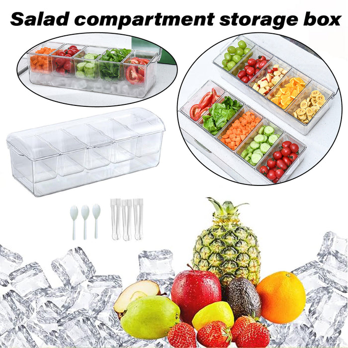 Outdoor Picnic Ice Box Split Salad Plate Clear BPA Free