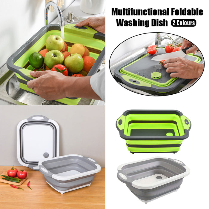 Foldable Sink Cutting Board with Draining Basket 42cm