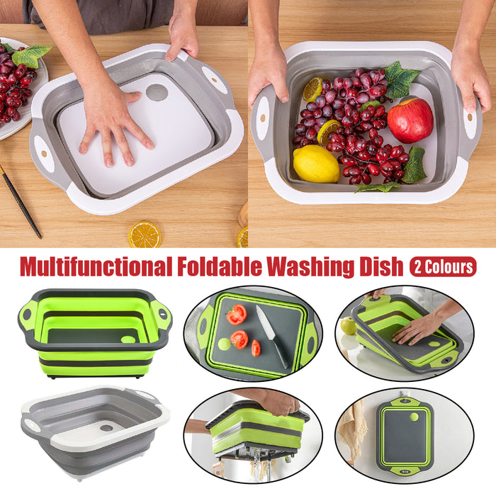 Foldable Sink Cutting Board with Draining Basket 42cm