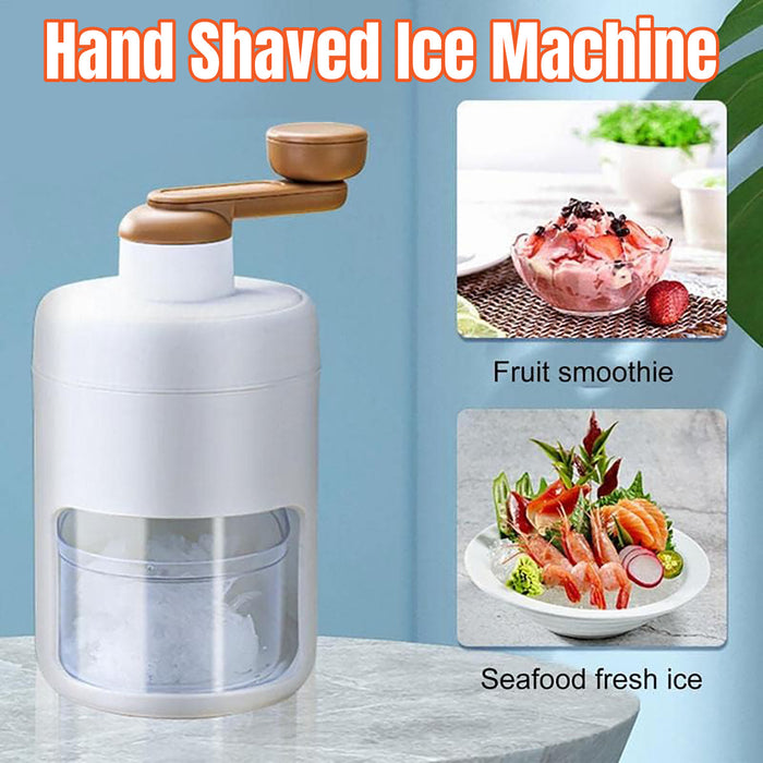Manual Hand Crank Ice Crusher Machine Food Grade White Brown