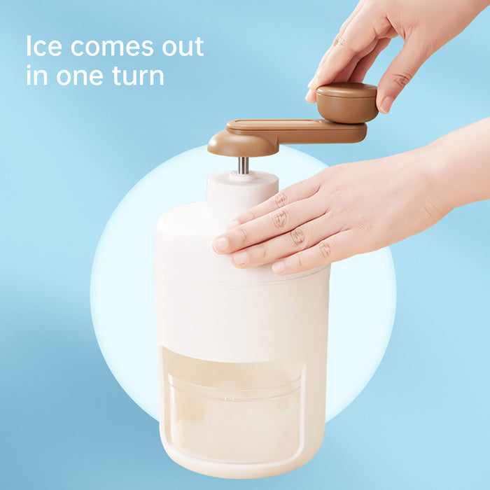 Manual Hand Crank Ice Crusher Machine Food Grade White Brown