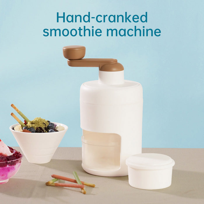 Manual Hand Crank Ice Crusher Machine Food Grade White Brown