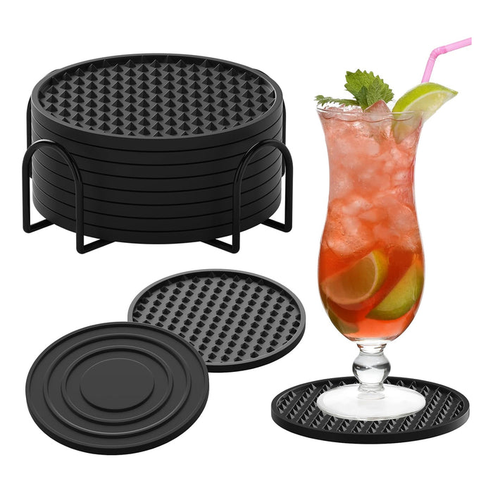 6 Pcs Silicone Coasters Non-Slip Heat Resistant 10 cm