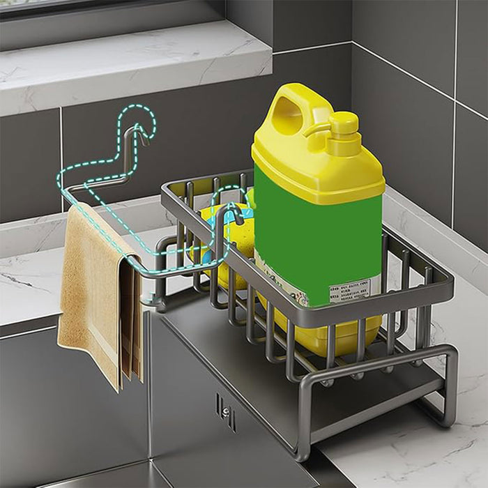 1 Piece Carbon Steel Kitchen Sink Storage Rack with Drainage