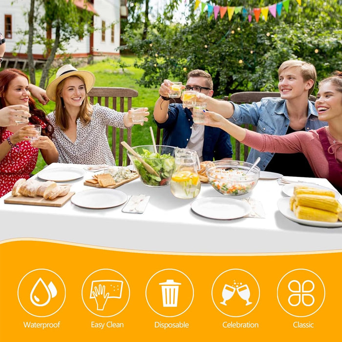 6pcs Solid Colour Party Tablecloths Wedding Table Covers Event Dining Decor