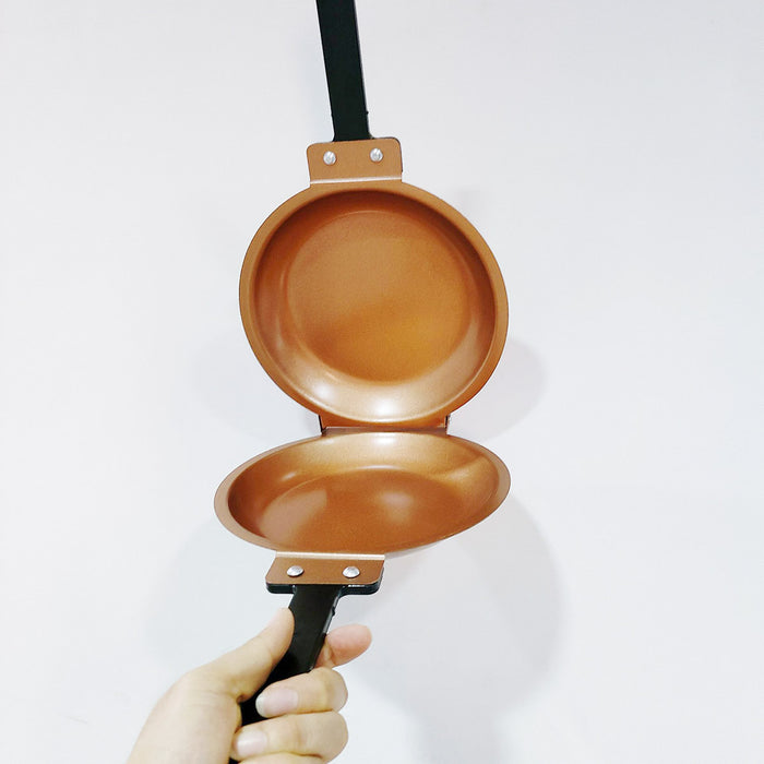 Double-Sided Folding Frying Pan Titanium Steel 18cm for Pancakes and Omelettes
