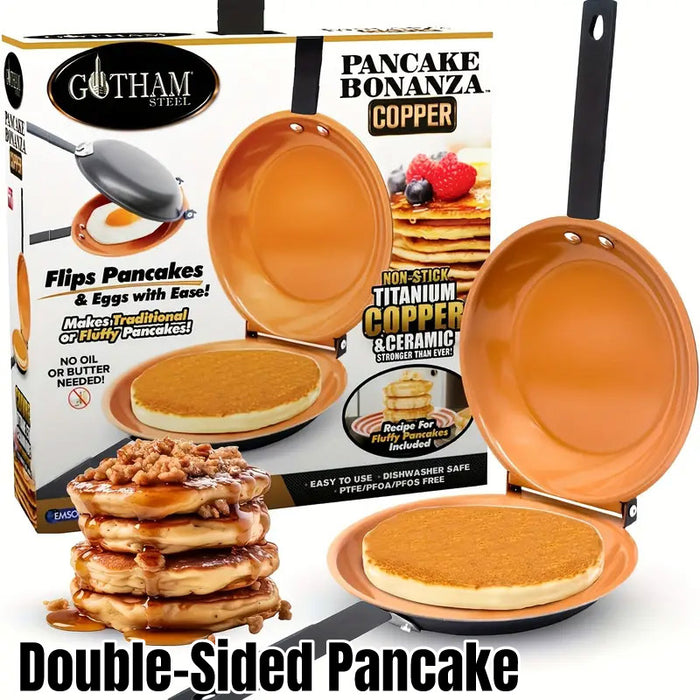 Double-Sided Folding Frying Pan Titanium Steel 18cm for Pancakes and Omelettes