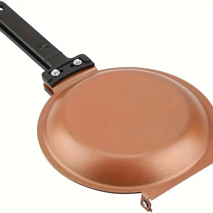 Double-Sided Folding Frying Pan Titanium Steel 18cm for Pancakes and Omelettes