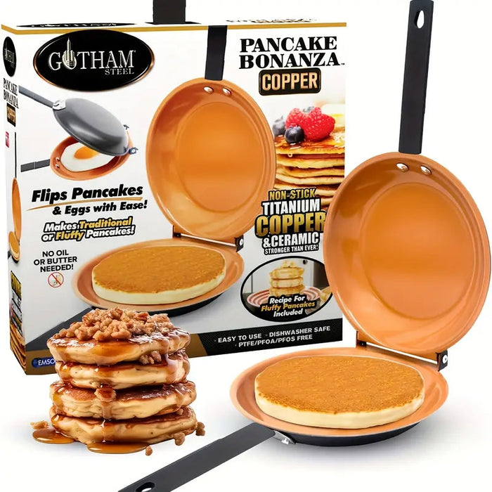 Double-Sided Folding Frying Pan Titanium Steel 18cm for Pancakes and Omelettes