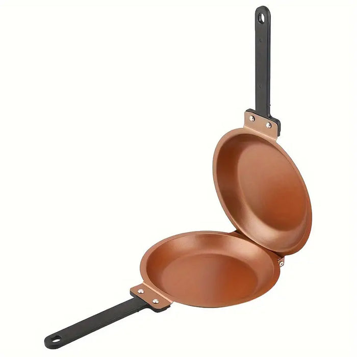 Double-Sided Folding Frying Pan Titanium Steel 18cm for Pancakes and Omelettes
