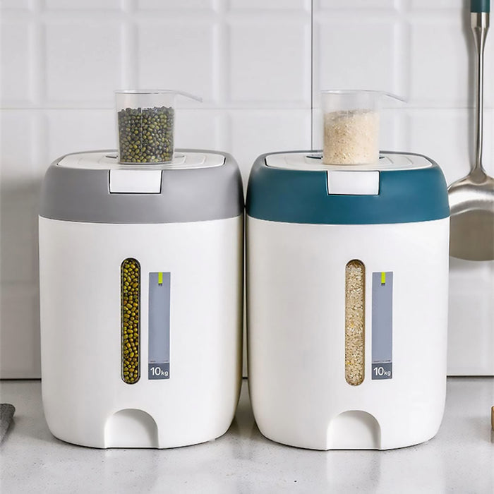 10KG Rice Storage Container with Airtight Seal and Scale