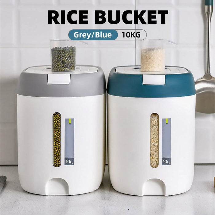 10KG Rice Storage Container with Airtight Seal and Scale