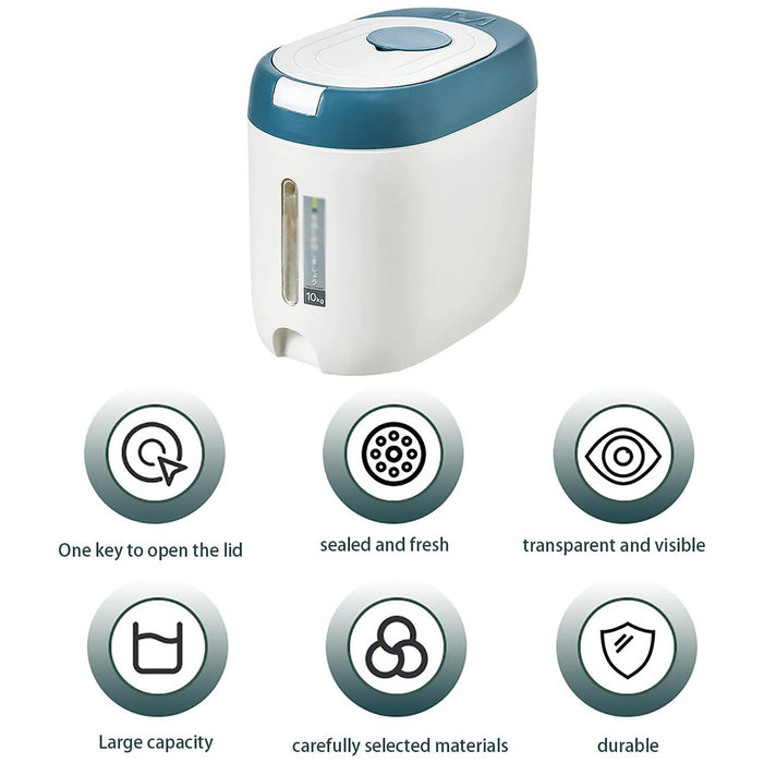 10KG Rice Storage Container with Airtight Seal and Scale
